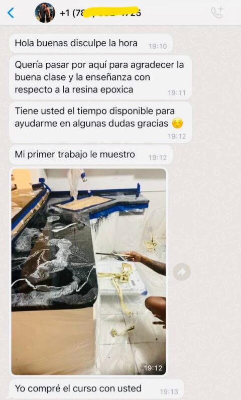 Mensaje real de un alumno satisfecho por WhatsApp