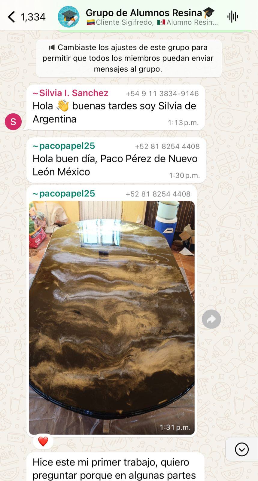 Mensaje real de un alumno satisfecho por WhatsApp